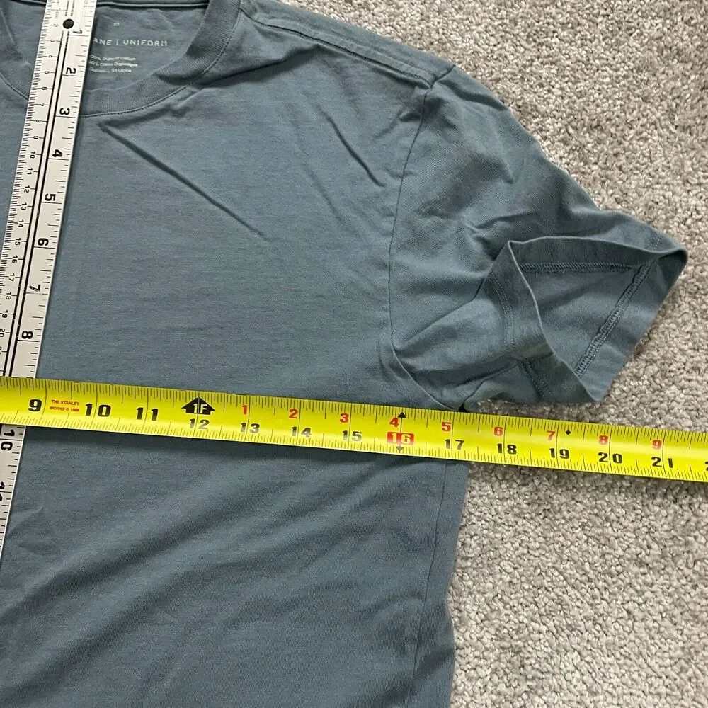 Everlane Basic Crew Neck T-Shirt Unisex XS Blue Short Sleeve Cotton Casual Tee - Picture 8 of 9